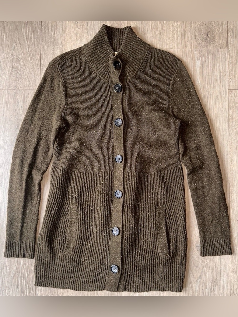 Michael Kors Brown Ribbed Knit
Cardigan Sweater Women's
Medium Button Front